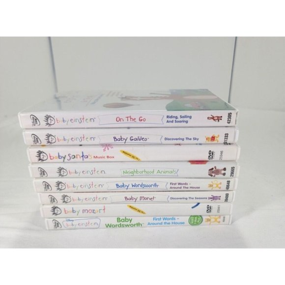 Lot of 8 Baby Einsteins DVD Set Mozart Music Words Galileo Monet 18 to 36 months